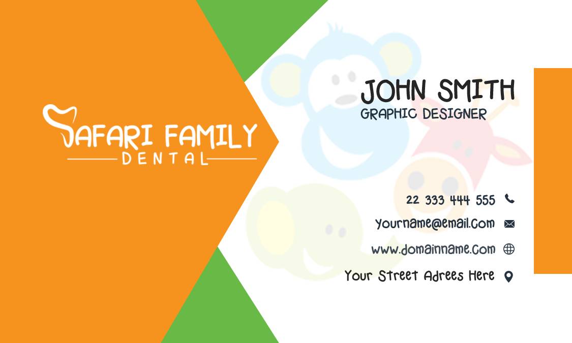 Safari Family Dental Business Card